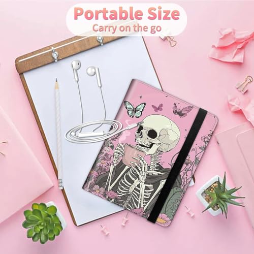 Image of Photo Album 4x6 120 Pockets Photos with Strong Elastic Band, Small Mini Albums Sheet Protector Folder for Photos, Album for Family Wedding Women Men Baby Vacation Gift, Pink Skull