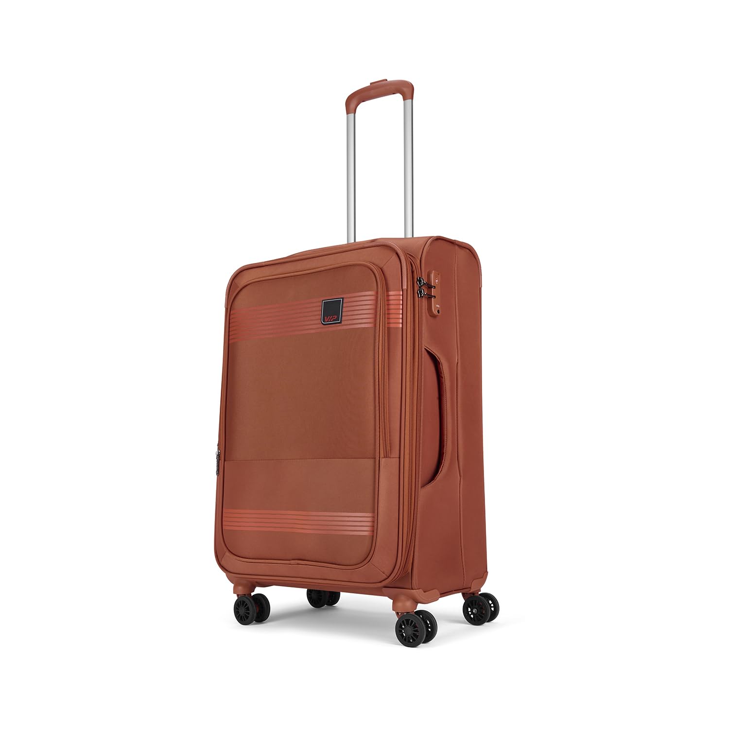 Triumph 8 Wheel Check-in (Medium Size) Soft Case Trolley Bag | TSA Lock | Expandable Polyester Luggage | 3 Year International Warranty | Anti-Theft Zipper | 69 CM Suitcase for Travel | Rust-image-31