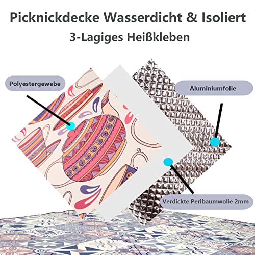 Couverture de pique-nique de voyage lavable grande taille - 4