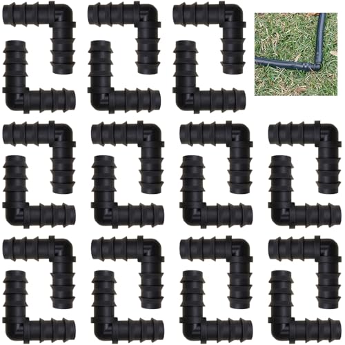 CTRICALVER Connecteurs de Tuyaux, 22 Pcs Coudes à 90° Tuyau Connecteur d'Irrigation Goutte à Goutte, 16mm (1/2 Pouce) Connecteur Barbelé de Jardin