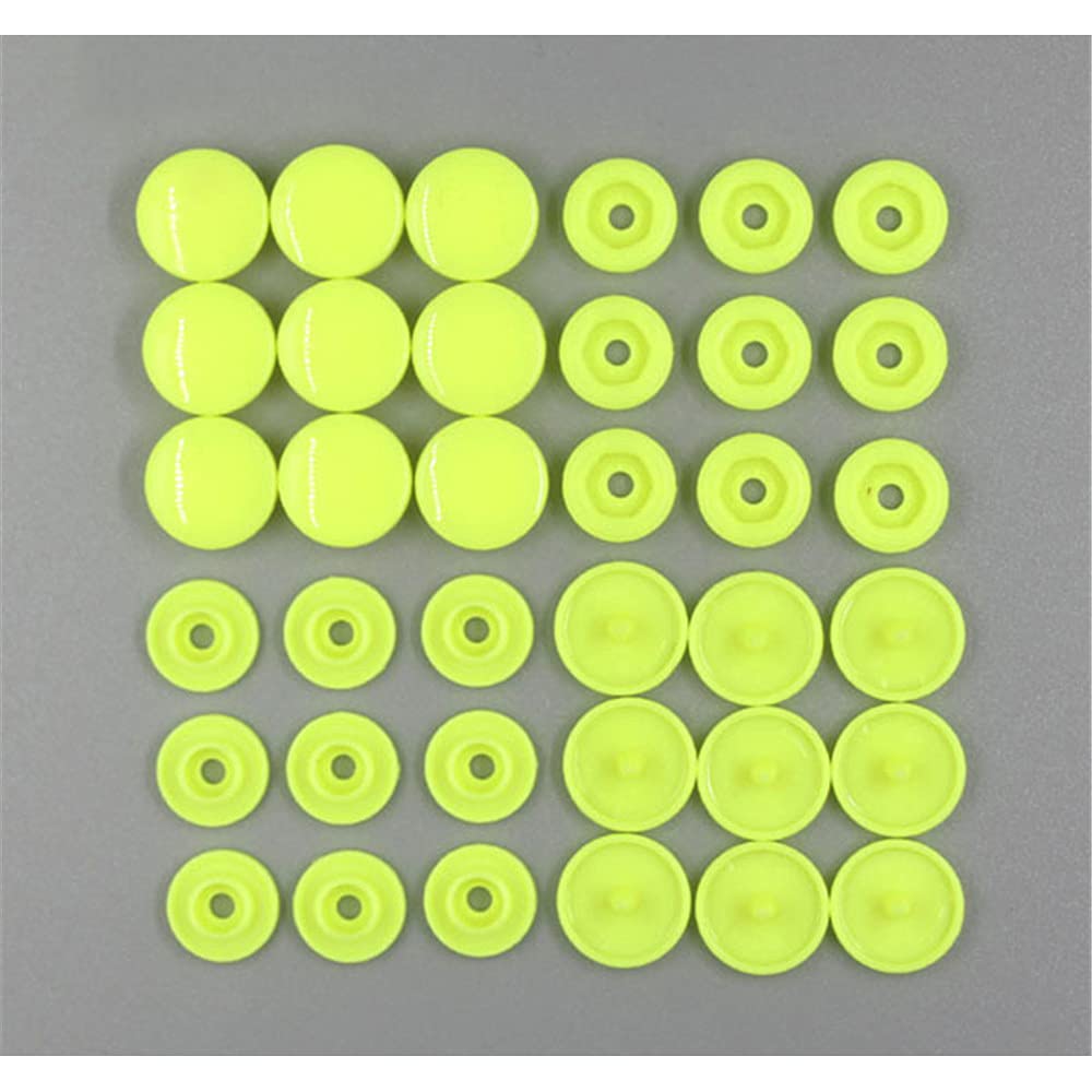 20 Sets T5 Resin Plastic Snaps Buttons Snap Fasteners Press Studs for Clothing DIY (11# Yellow)