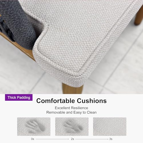 Image of PURPLE LEAF 7 Pieces Patio Dining Set Wicker Outdoor Furniture Round Table and Chairs Set for Garden Deck Teak-Finish Aluminum Frame Backyard Kitchen Set, Cushions and Pillows Included
