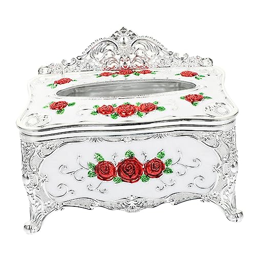 Garneck Stylish Paper Box Engraved Tissue Holder Desk Napkin Dispenser Home Accessory