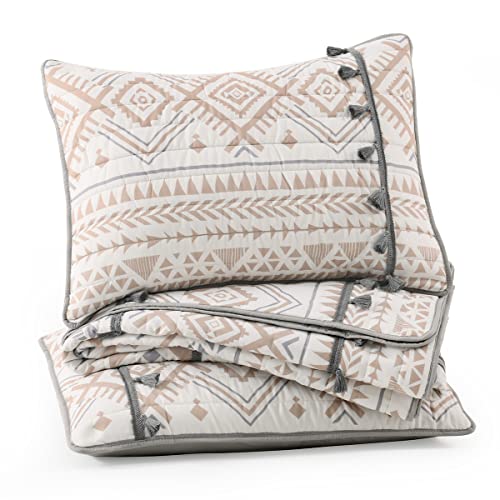 Horimote Home Boho Style Beige King Quilt Set With Tassle, Soft And Lightweight Bedspread For All Season, Full Size Bed Coverlet With 2 Matching Pillow Shams (3 Piece) #TOP6