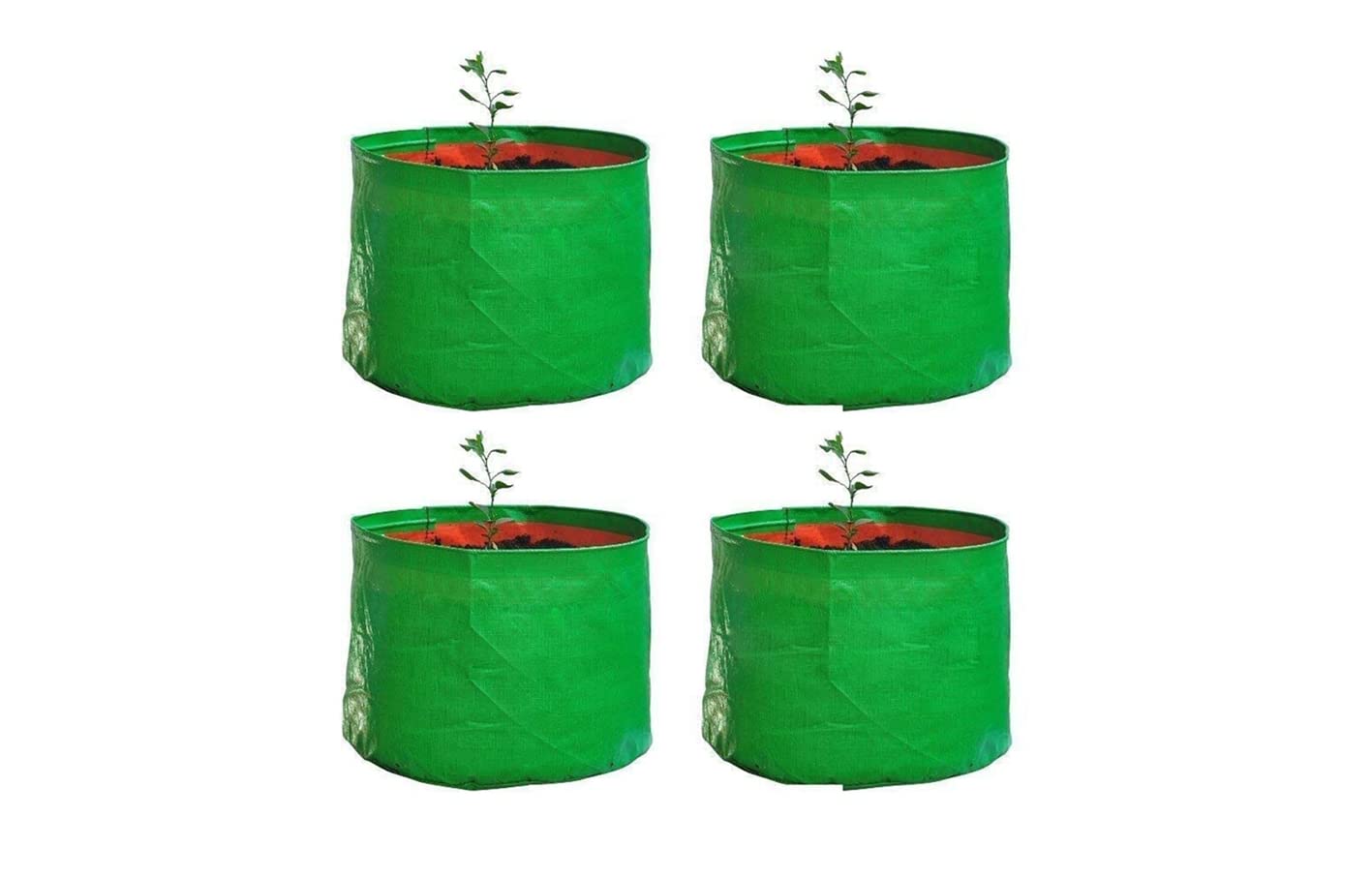 Bianco Terrace Gardening Leafy Vegetable Green with Orange UV Treated Grow Bags (9" X 9") (Pack of 4)