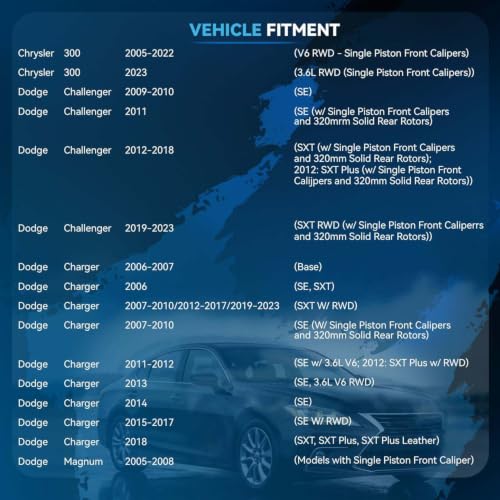 Image of Detroit Axle - Brake Kit for Dodge Challenger Charger Magnum Chrysler 300 | Replacement 12.60'' inch Front & Rear Drilled and Slotted Disc Brake Rotors Ceramic Brakes Pads