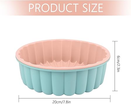 YXHZVON 2PCS Charlotte Cake Mold, 8 Inch Silicone Charlotte Cake Pan, Silicone Baking Molds, Baking Pastry Molds for Cake, Jello, Gelatin, Bread (Pink+Blue)
