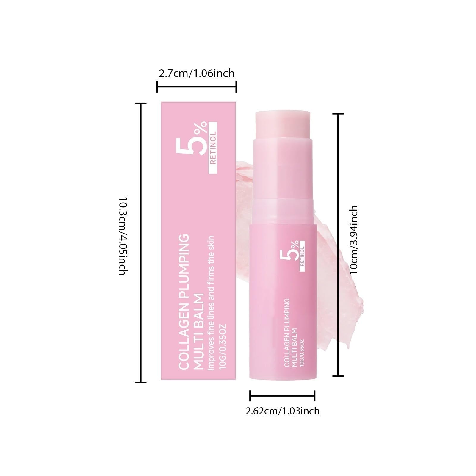 Różowy kolagen Objętość Multi Balm Stick, Nawilżająca baza do makijażu twarzy i podkład | Wielofunkcyjny balsam do twarzy z różowym kolagenem, nawilżający balsam do twarzy, szminka nawilżająca do ust, oczu i szyi