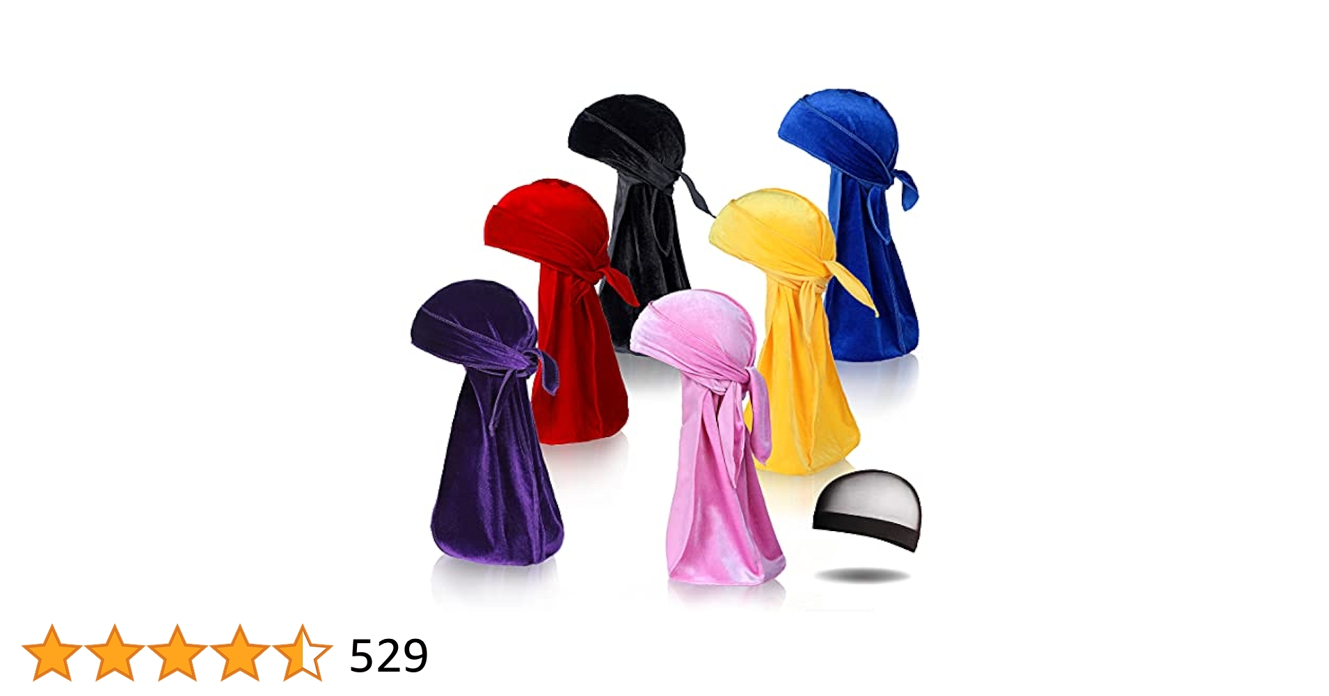 【美品】ドッツセット（青・赤） LEADUWAY 6Pcs Velvet Durag with 1 Wave Cap for 360 Waves Doo