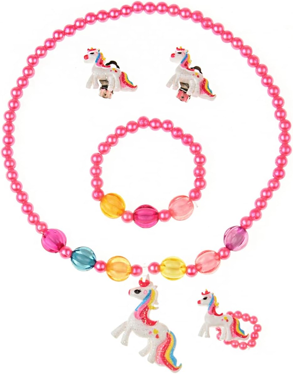 Yellow Chimes Jewellery Set for Girls Multicolor Beads Studded and Charm Hanging Necklace Set for Kids