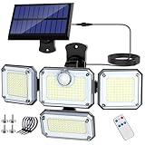 センサーライト 屋外 ソーラー 人感 分離型【マグネット・穴開け不要・SOS点滅モード】333LED 360°可調 IP65防水 2400mAh大容量バッテリー ソーラーライト 屋外 防水 3000ルーメン 4面発光 防犯ライト 自動点灯/消灯 ガーデン/壁掛け/庭先/表玄関/駐車場/停電時適用 地震/津波/台風/防災に対応