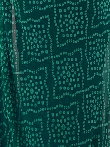 Image of Satrani Women's Georgette Bandhani Printed Sequin Embroidery Saree with Unstitched Blouse Piece