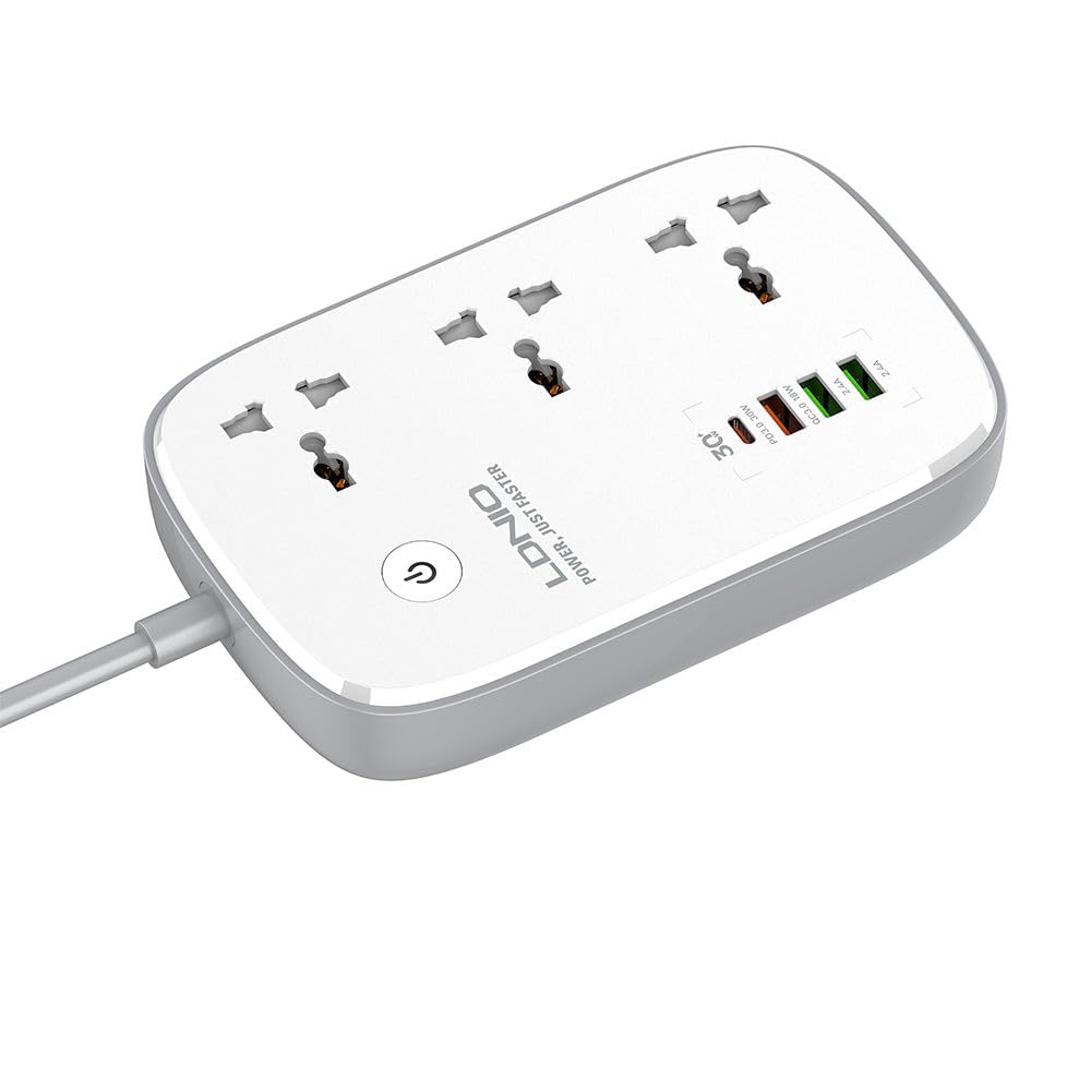 LDNIO 3451 2500W 10A Smart WiFi Extension Power Strip with Type C USB Ports 3 Power Sockets ;30W Type C PD QC 3.0 Fast USB Port Multi-Port Extension with USB, App Control Smart Life; EU (2-Pin) Plug (B0CKRYS5CV) Amazon Price History, Amazon Price Tracker
