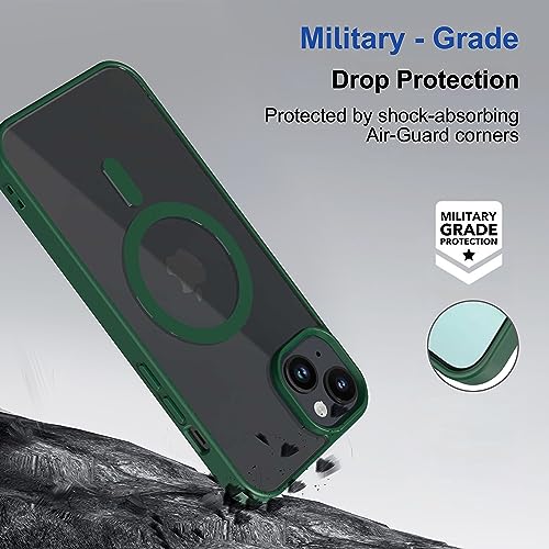 Image of amazon basics Back Case Cover for iPhone 15 Plus (Thermoplastic Polyurethane MagSafe-Green)