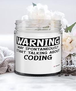 Funny Coding Candle Warning May Spontaneously Start Talking About Coding 9oz Vanilla Scented Candles Soy Wax