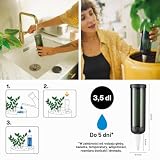 Fiskars Dozownik wody do roślin, Urban Plant Care, Do wnętrz i na balkony, 350 ml, Do 5 dni ciągłego podlewania, 6,4 x 25 cm, Ceramika/plastik, Ciemnozielony, 1075380