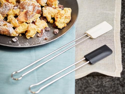 Foto von RÖSLE Teigschaber, Hochwertiger Teigspachtel als Back- und Kochhelfer, strapazierfähiges Silikon, weiß, 26 cm, Edelstahl 18/10, -30°C bis +200°C, Spülmaschinengeeignet