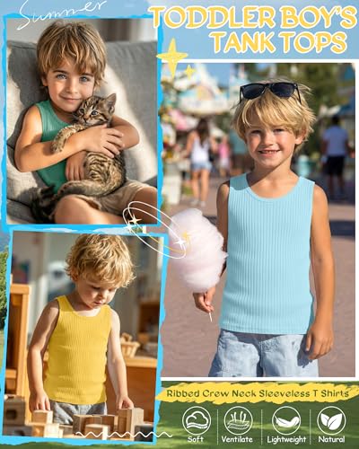 Image of 4 Pack Toddler Boys Cotton Tank Tops