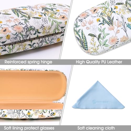 Image of PERFECTSIGHT Hard Shell Eyeglasses Case, PU Leather Protective Glasses Case, Cute Eyeglass Case for Women Men Girls