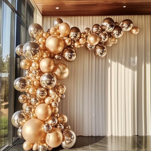 Image of 108Pcs Gold Balloon Garland Arch Kit