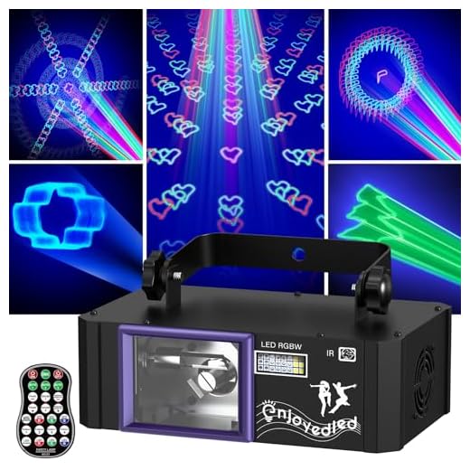 Enjoyedled DJ Laser Party Lights - 3D Full Color Disco Scan Lazer Light with Sound Activated & DMX Control - Ideal for Party Bar Club Concert Stage Christmas Birthday Wedding