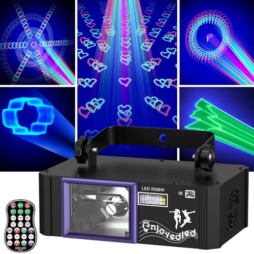 Enjoyedled DJ Laser Party Lights - 3D Full Color Disco Scan Lazer Light with Sound Activated & DMX...