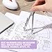 EBOOT Student Geometry Math Set, Drawing Compass and 6 Inch Swing Arm Protractor 180 Degree Math Protractor (Purple)