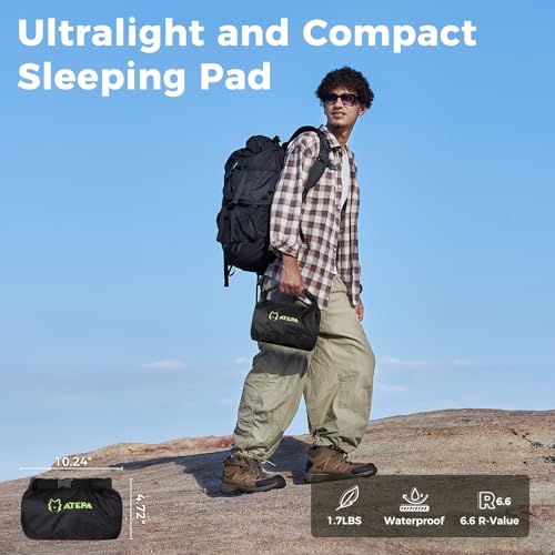 Image of ATEPA ThermAir Pro Sleeping Pad, 6.6 R-Value Insulated Air Mattress