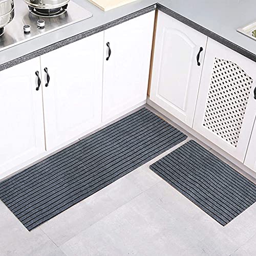 WODQYAZ Küchenteppich Läufer Waschbar Set, Küchenläufer rutschfest,weich und Superabsorbierend,Küche Matten Badeteppich Teppich Set,für Küche Zuhause 2pcs Cover