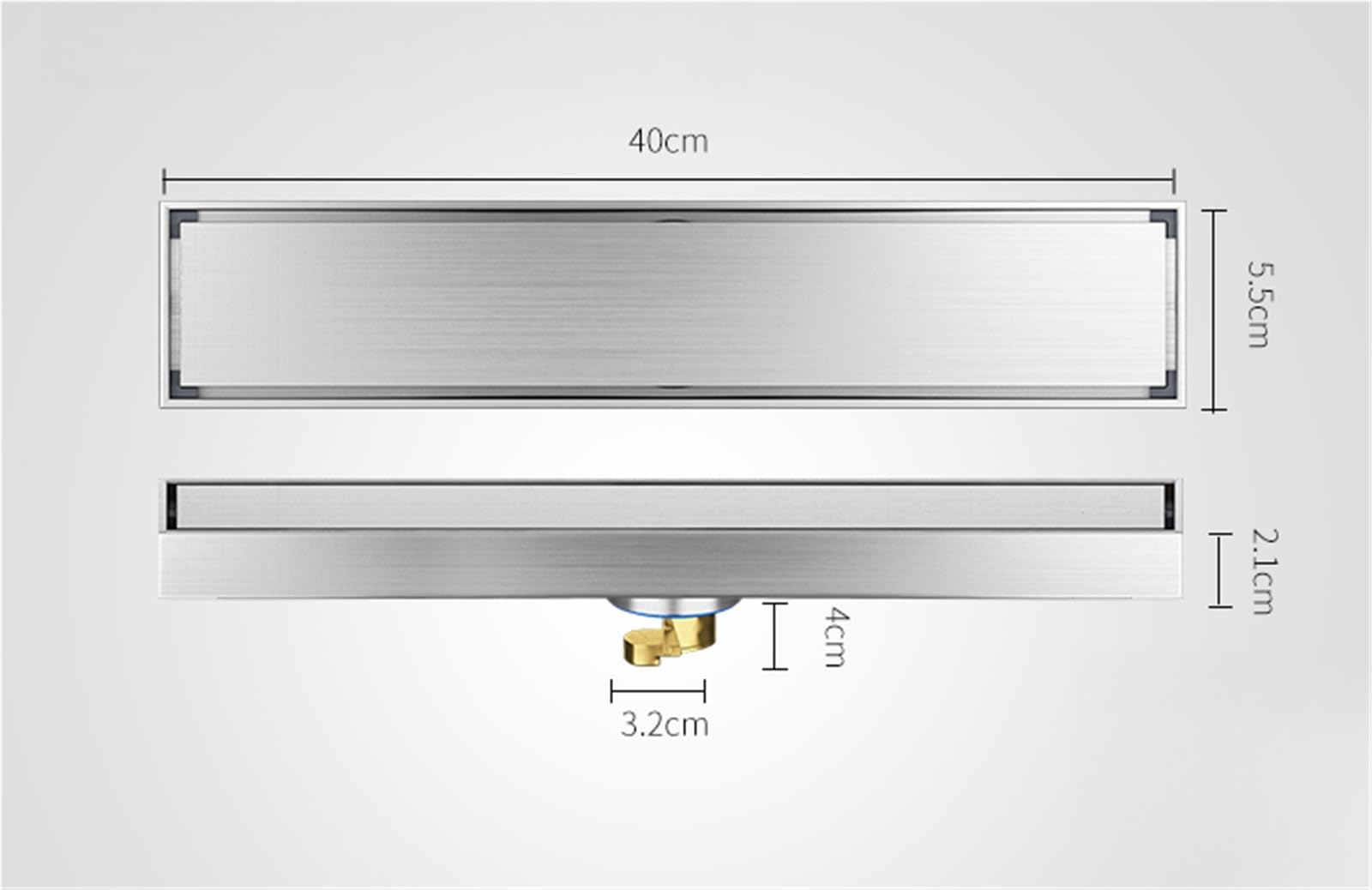 Canale Doccia 5.5CM Estremamente stretto 20-90CM Scarico a pavimento Minimo Lineare Doccia Bagno Acciaio inossidabile 304