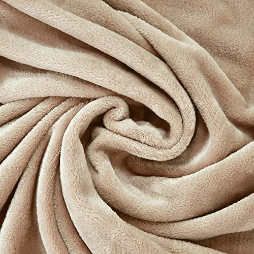 Image of VAS COLLECTIONS Premium Plush Double Blanket | 300 GSM Lightweight Cozy Soft for Bed, Sofa, Couch, Travel & Camping| 220x230 cm or 86x90 inches Beige