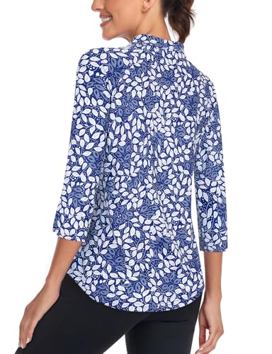 Image of Cucuchy Style Womens Golf Shirt 3 /4 Sleeve Quarter Zip Workout Tennis Tops Quick Dry UPF 50+ Shirts