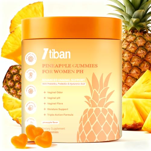 Itiban Pineapple Gummies for Women pH Premium Feminine pH Balance Gummy Vaginal Probiotics Immune Support Vegan Gluten-Free 60 Gummies 30 Servings
