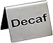 New Star Foodservice Stainless Steel Table Tent Sign (Silver (Decaf), 2 x 2-Inch (Set of 2))