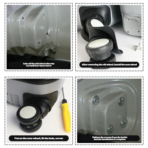 Suitcase Wheels Replacement, Luggage Wheels Replacement, 4PCS 360° Rotating Mute Suitcase Wheels Replacement, Strong-Load Luggage Replacement Wheels, Plastic Wheels for Luggage, Luggage Wheels3