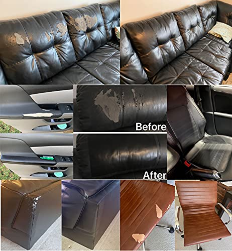 Kjml Diy LEATHER REPAIR Patch For Couches 17X55Inch Large Self-Adhesive Refinisher Cuttable Reupholster Tape Patches Kit thumb #5
