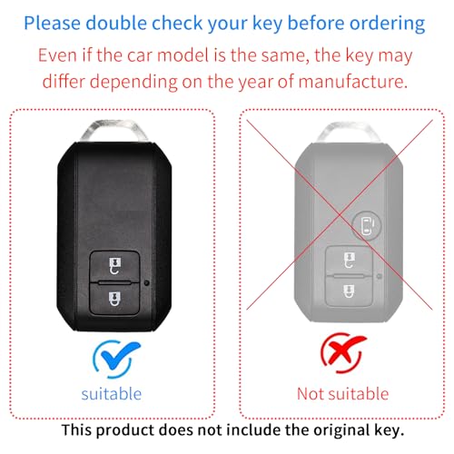 Image of Bicolor Metal Key Cover Compatible for Suzuki Baleno, Grand Vitara, XL6, Swift, Brezza, Celerio, Ignis, Ertiga, Hyryder 2 Button Key Protective Shell (Brown)
