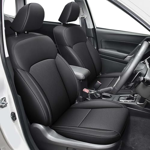 Image of IKABEVEM Custom Fit Seat Covers for Subaru Forester 2014-2018 Faux Leather