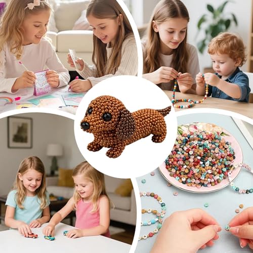Juego de juguete divertido hecho a mano con cuentas de animales para niños 4
