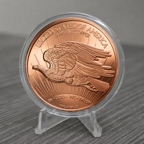 Image of Saint Gaudens Double Eagle Design 1 oz Pure .999 Copper Round Collectible Coin in Capsule