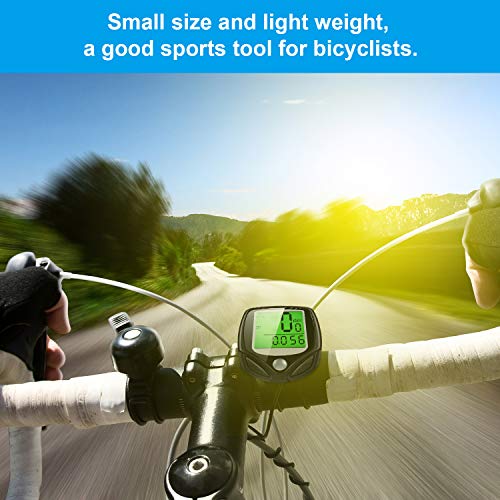2 Pack Multi-Functions Bicycle Speedometer Wireless Bike Odometer Waterproof Cycle Computer with LCD Display for Outdoor Cycling Real-time Speed Tracking