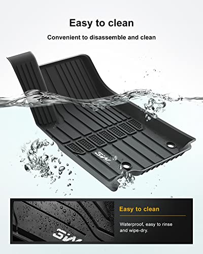 3W Floor Mats Fit For Jeep Grand Cherokee L 2021-2023, Tpe All Weather Custom Fit Floor Liner For 1-3 Rows Full Set Car Mats Black (Only For 6 Seater Without Center Console) #TOP5