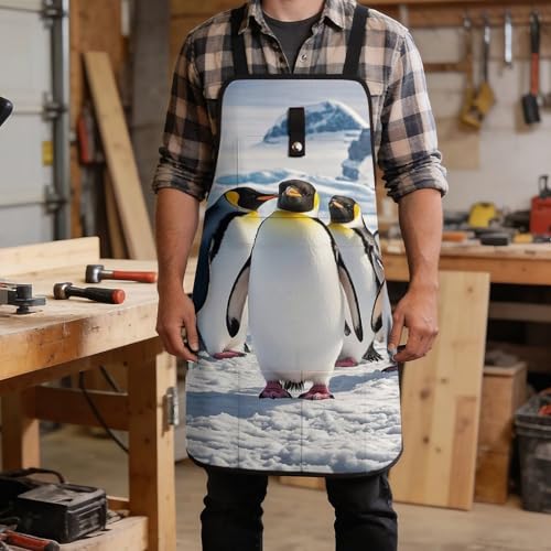 Delantal de trabajo Cute Penguin con bolsillos ajustables miniatura 5