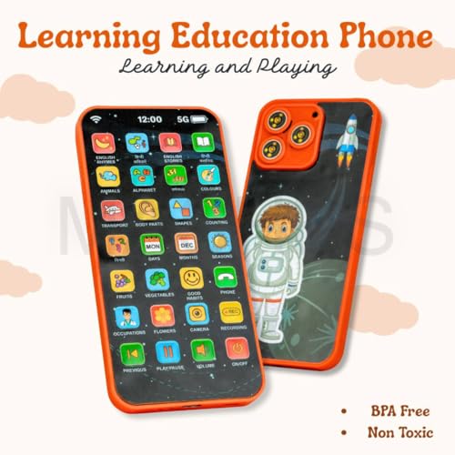 Image of Educational Phone Toy for 2-12 Years Kids Rechargeable 24 Modes Talking Baby Smart Phone Mobile Toy for Boys Girls Christmas Gift Birthday Surprise