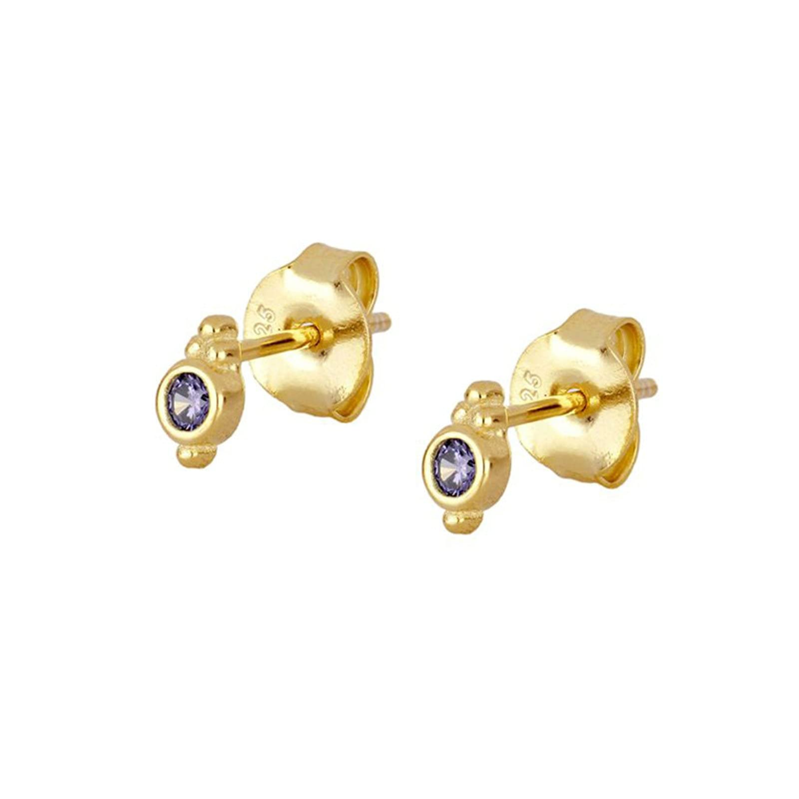 Gold Ohrringe Set Ohrstecker für Damen, Winzige Ohrstecker Silber 925 für Brautjungfer Ohrstecker für Damen mit Zirkonia