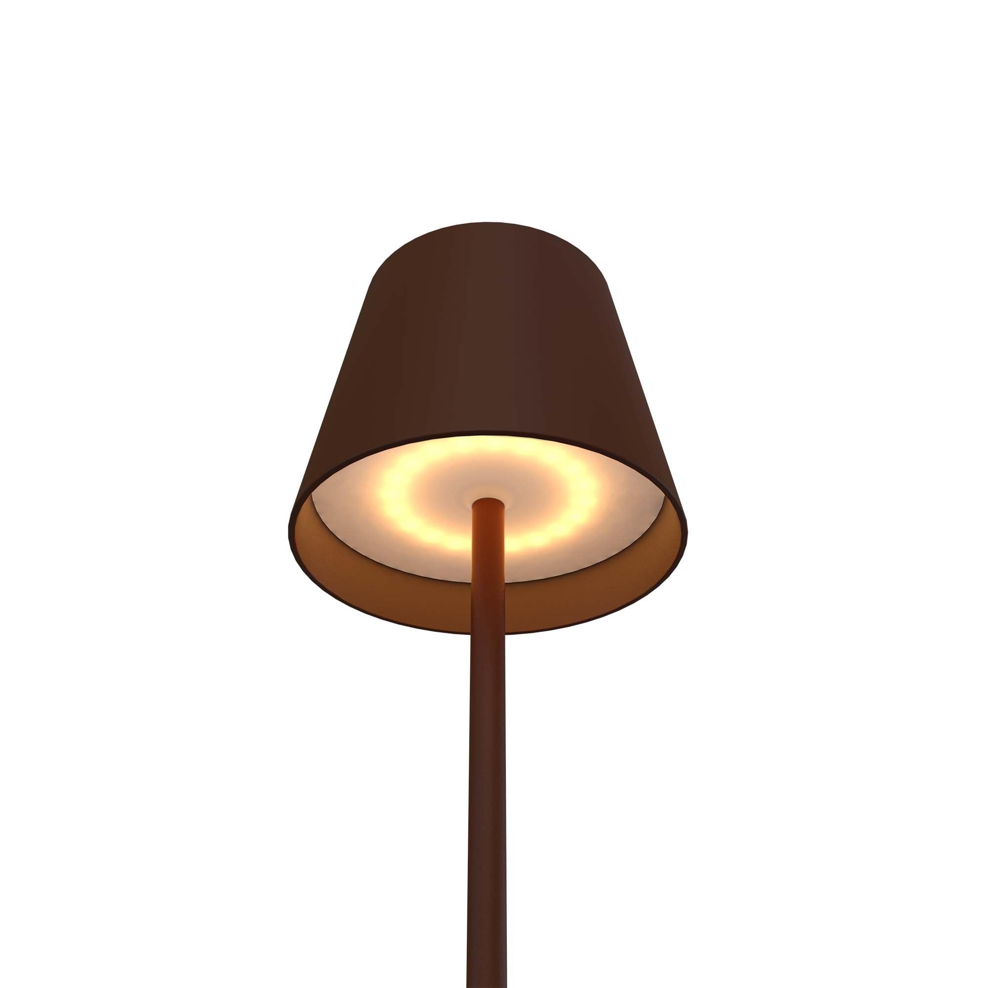 Ledvion - Lampe de Table LED Rechargeable, Marron, Variable 2700K-5000K, 200 Lm, IP54 Résistante aux Éclaboussures, Batterie 4400mAh, Commande Tactile, Réglable, USB-C, Intérieure & Extérieure, Nyra