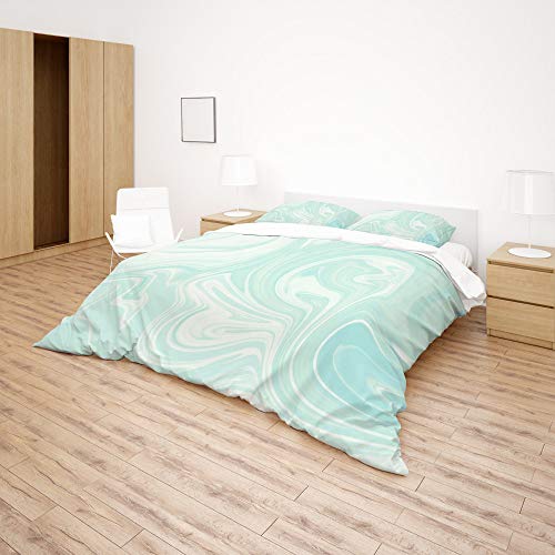 Parure de lit 3 pièces vert clair pour ambiance de chambre zen - 5