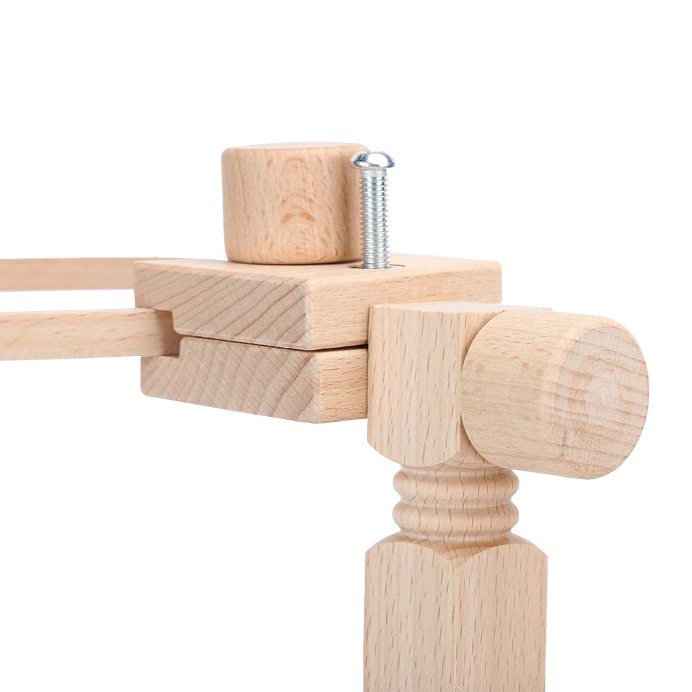 Akozon Supporto per Telaio Regolabile in Legno per Ricamo e Punto Croce - Rotante a 360 Gradi e Strumenti da Cucito Versatili in Legno di Faggio