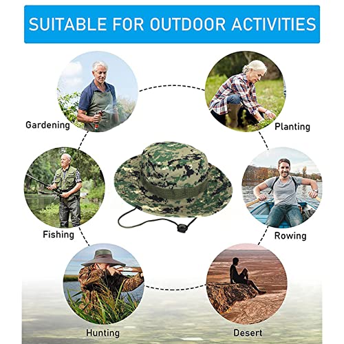 Military Tactical Boonie Hats for Men Women Camo Visor Bucket Hats Outdoor Hunting Fishing Caps Casual Safari Sun Hat3