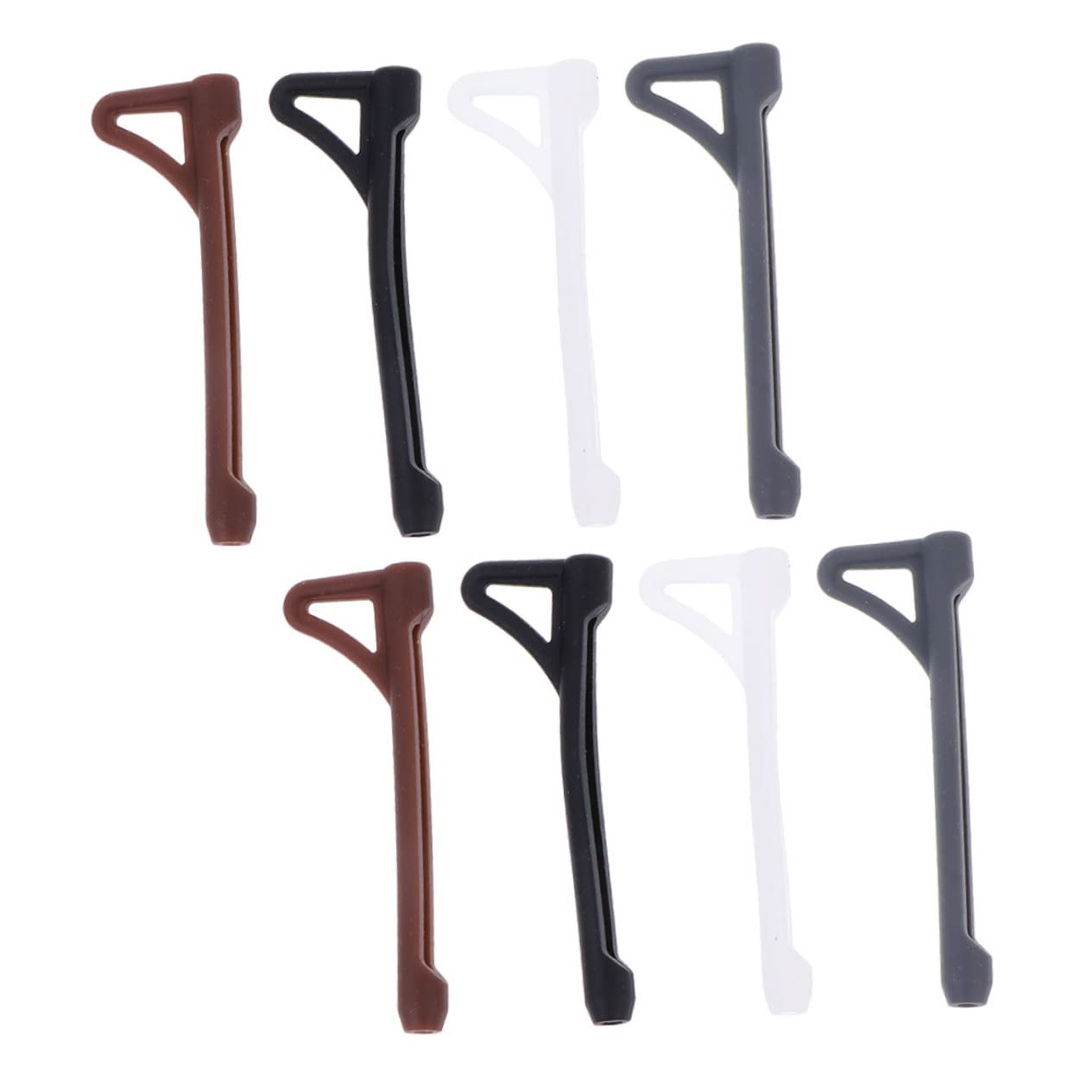 VILLCASE 8Pairs Non Slip Ear Hooks for Glasses Comfortable Eyewear Retainers Grey and Eyeglass Accessories for Secure Fit and Wear